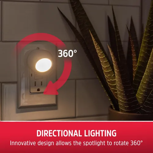 Miniatura 3 de Energizer Luces nocturnas giratorias LED que se enchufan a la pared, sensor del atardecer al amanecer, decoración del hogar, artículos esenciales