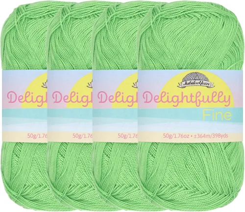 Miniatura 75 de JubileeYarn - Ovillo de hilo deliciosamente fino, 1.76 oz/madeja de rayón de bambú, color rosa polvo, 4 madejas