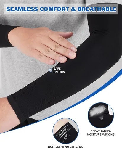 Miniatura 6 de Arm Sleeves for Men Women Kids 3 Pairs, Compression Sleeve Cover Arms, Tattoo Cover-up Sun Sleeves UV Protection-1