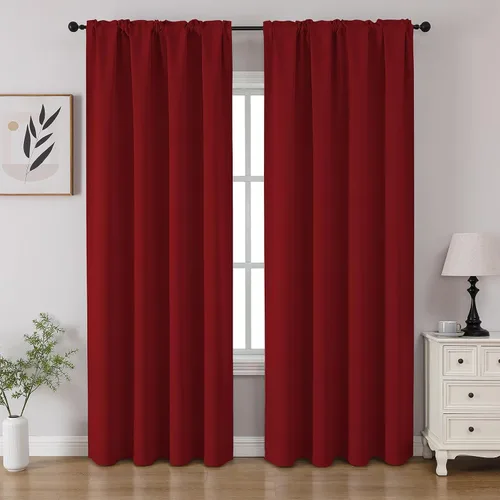 Miniatura 32 de CUCRAF - Cortinas opacas beige de 45 pulgadas, juego de 2 paneles con bolsillo para barra, cortinas para oscurecer dormitorios y sala de estar