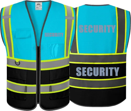 Miniatura 22 de BeautyWill Chalecos de seguridad de alta visibilidad clase 2 con certificación ANSI Chaleco de trabajo de seguridad con cremallera frontal