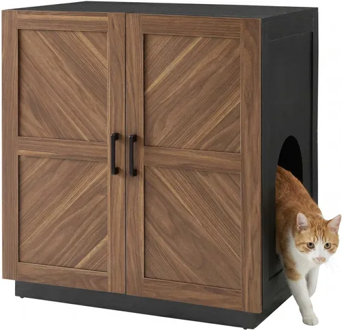 Miniatura 18 de unipaws Muebles Gabinete para Caja de Arena de Gatos, Baño para Gatos, Cubierta de Caja de Arena Oculta, Gabinete para Gato Grande, Cajas de Arena