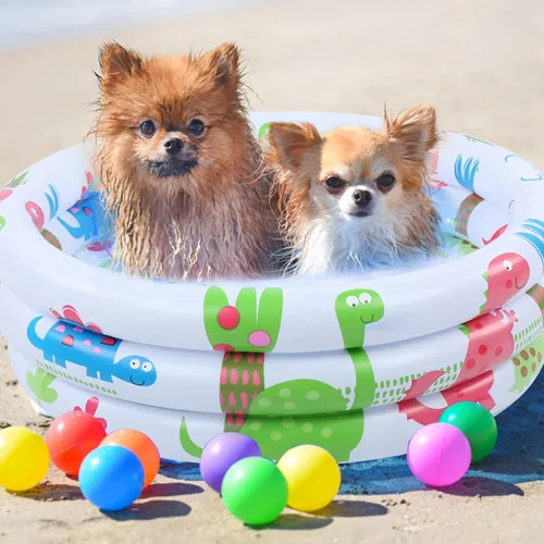 Miniatura 2 de Sazao Piscina anular para niños, piscina inflable para bebés, redonda, PVC, 23.6 in, ocupación de 2-3, bebé, niño pequeño, niño pequeño