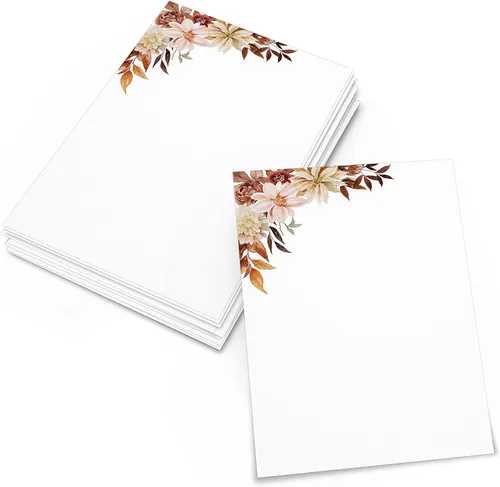 Miniatura 6 de 321Done Tarjetas florales rojas en blanco, juego de 50 tarjetas de notas de 4 x 6 pulgadas con diseño floral, tarjetas florales lisas, cartulina