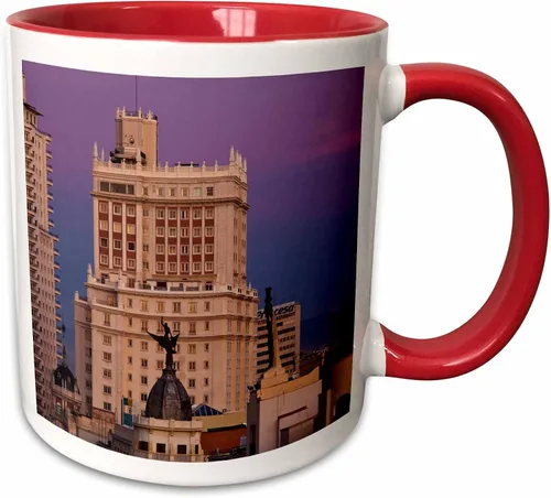 Miniatura 9 de 3dRose Taza de España, Madrid, Gran Vía y Edificio España, 11 oz, color negro