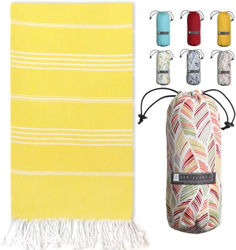 Miniatura 48 de BAY LAUREL Toalla de playa turca con bolsa de viaje, 39 x 71 pulgadas, de secado rápido, sin arena, ligera, grande, toallas de gran