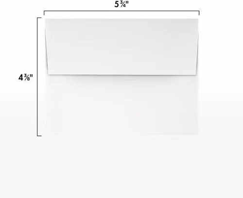 Miniatura 3 de LUXPaper Sobres de invitación A2 Despegar y prensar 4 3/8 pulgadas x 5 3/4 pulgadas Blanco Texto de 80 libras 50 unidades 80 libras.