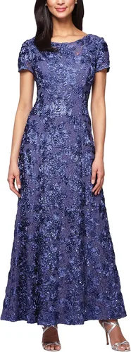 Miniatura 2 de Alex Evenings Vestido pequeño de manga larga para mujer
