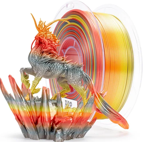 Miniatura 27 de ZIRO Filamento PLA, Filamento de Impresora 3D de Seda de Coextrusión de Triple Color 1.75mm, para Bolígrafo de Impresora 3D, Carrete PLA Multicolor