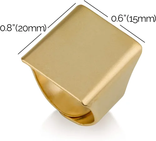 Miniatura 2 de Anillos geométricos de oro simples para mujer, anillo cuadrado de moda, anillo de joyería para uso diario