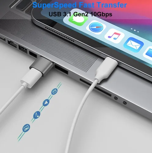 Miniatura 3 de Adaptador USB a USB C, adaptador tipo C a USB 3.1 de 10 Gbps compatible con iPhone 17 16 15 14 13 12, Samsung Galaxy S25 S24 S23 S22 S21, MacBook