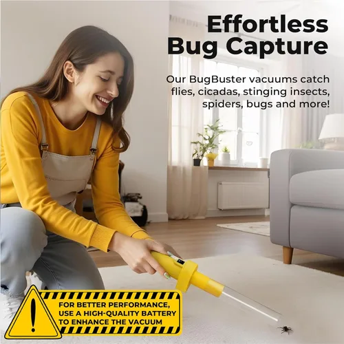 Miniatura 4 de Bugbuster aspiradora de arañas e insectos con tecnología sónica, funciona con batería y no daña.