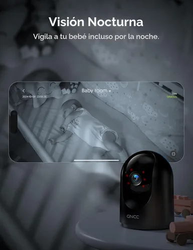 Miniatura 6 de Cámara de seguridad GNCC para interiores, cámaras 2K para seguridad del hogar con detección de movimiento, cámara para bebé/mascota con aplicación