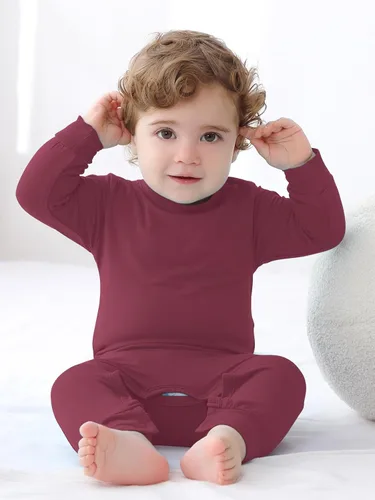 Miniatura 4 de GUISBY Pijama de bambú para bebé, manga larga con cierre a presión