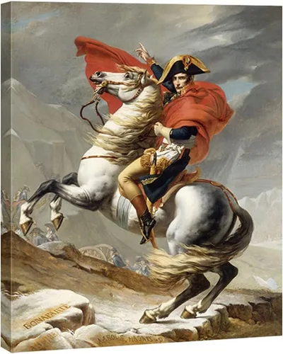 Miniatura 11 de Wieco Art Napoleón enmarcado cruzando los Alpes de Jacques-Louis David pinturas al óleo, reproducción abstracta de impresiones en alta definición