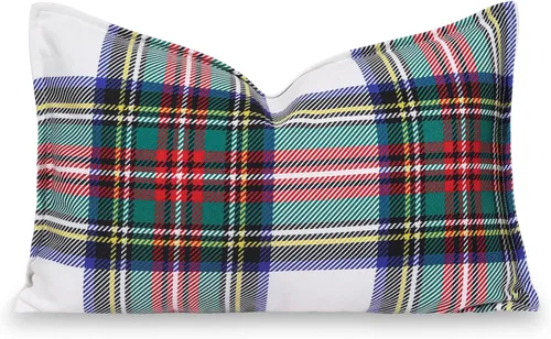 Miniatura 12 de Hofdeco Premium Funda de almohada lumbar decorativa de lona pesada clásica navideña de vacaciones de invierno SOLO para sofá, diván, cama, tartán
