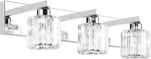 Miniatura 14 de Aipsun Accesorios de Luz Negros para Tocador de Baño Lámpara de Tocador Moderna de Cristal para Baño 4 Luces (Excluye Bombilla)