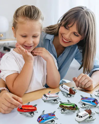 Miniatura 7 de Vileafy 18 aviones de juguete, mini juguetes para niños de 3 a 5 años de edad, regalos de fiesta de aviones, premios de caja del tesoro, rellenos