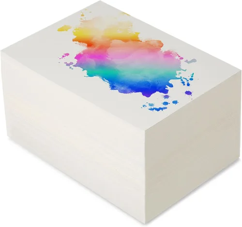 Miniatura 7 de Outus 500 piezas de papel de acuarela a granel de 5 x 7 pulgadas, papel de acuarela blanco de prensa en frío, 110 libras, 230 GSM, pintura