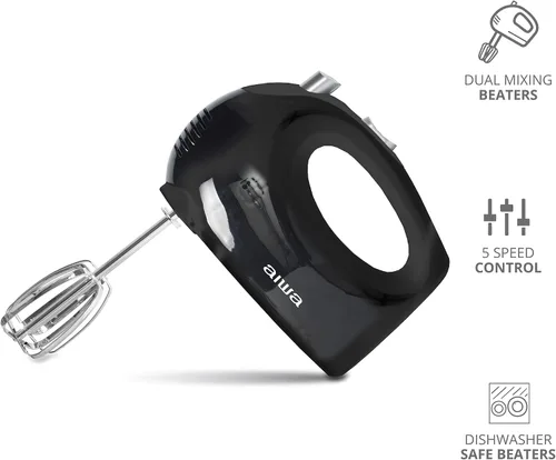Miniatura 6 de AIWA Batidora de mano de 5 velocidades con botón de expulsión, batidora eléctrica de mano para crema, bateadora, huevos y hornear, batidores