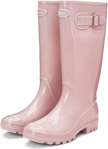Miniatura 4 de DKSUKO Women's Tall Rain Boots Garden Boots Waterproof Wellington Rubber Boots