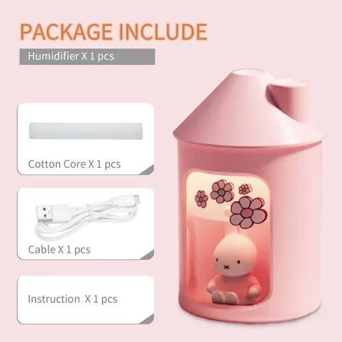 Miniatura 8 de Mipow x miffy BTA700M Humidificador de niebla fría para dormitorio, humidificador ultrasónico silencioso con luz nocturna, humidificadores de doble