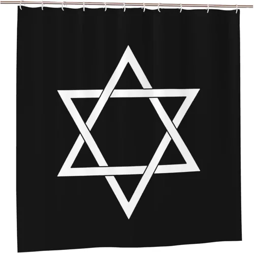 Miniatura 10 de Star of David - Cortina de ducha con ganchos, tela impermeable, juego de cortina de ducha para baño, duchas y bañeras, 72 x 72 pulgadas