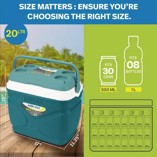 Miniatura 2 de Pinnacle Enfriador térmico de 20 litros – Enfriador duro portátil para campamento/picnic – Coolbox mantiene fresco durante 60 horas. con retención