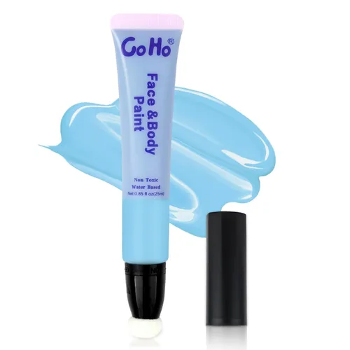 Miniatura 28 de Go Ho Barra de pintura facial verde claro, accesorios verdes, pintura corporal crema a base de agua, lavable, altamente pigmentada, suave y segura