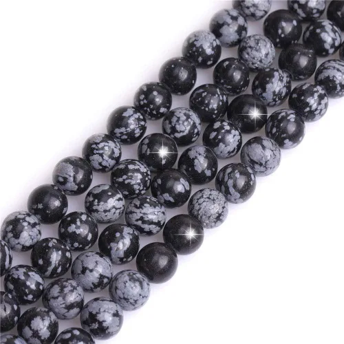 Miniatura 100 de GEM-Inside - Cuentas redondas de ágata de ónix azul claro natural de 0.394 pulgadas (0.394 in) con agujero grande para hacer joyas, suministros