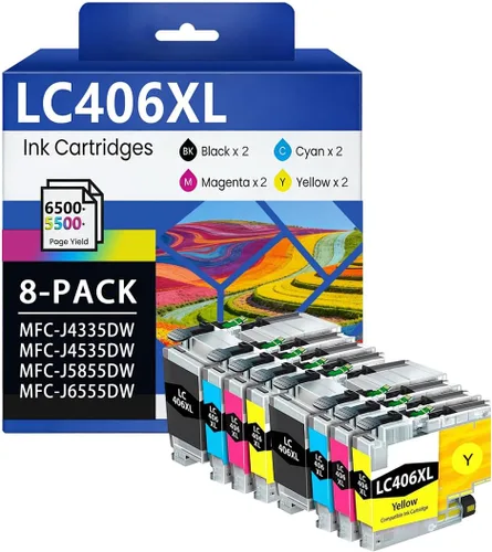 Miniatura 9 de LC406XL LC406 - Cartuchos de tinta de alto rendimiento (4 unidades, BK/C/M/Y) compatibles con impresora Brother LC406XL LC406 XL LC406 MFC-J4335DW