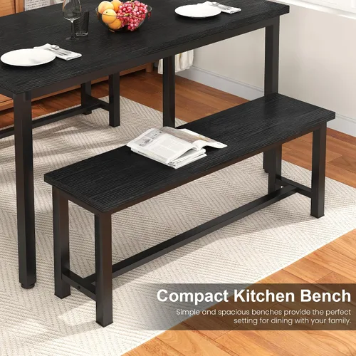 Miniatura 9 de AWQM Banco de mesa, par de 2, banco de comedor, marco de acero grueso, banco de madera, estilo industrial, para cocina y comedor, 12 pulgadas