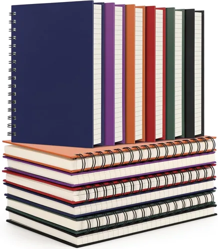 Miniatura 8 de EUSOAR - Cuaderno de espiral rayado universitario, paquete de 3 en negro A5 de 5.5" x 8.3", papel desprendible, tapa dura gruesa, 160 páginas / 80