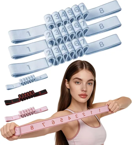 Miniatura 16 de Fitness Resistance Band for Stretching and Yoga, Fitness Resistance Bands with Handles, Number Stretch Resistances Band with Clear Markings, for