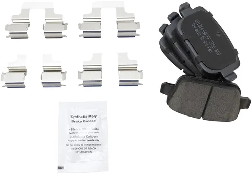 Miniatura 7 de TRQ Kit de pastillas de freno delanteras y traseras y rotores Kit de productos químicos de freno, pastillas de freno de cerámica compatible con Land