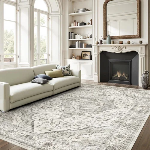 Miniatura 3 de Alfombras de área de 5 x 8 pies para dormitorio, alfombra lavable de 5 x 8, alfombra vintage grande, antideslizante, alfombra bohemia para sala