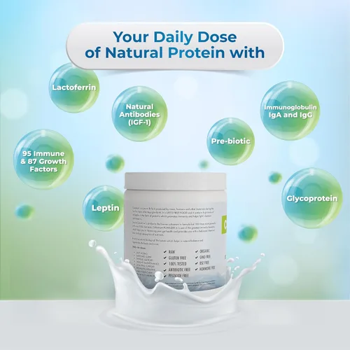 Miniatura 5 de WELLNESS EXTRACT Polvo de calostro bovino rico en proteínas y lactoferrina, el verdadero suplemento certificado para apoyo inmunológico, salud