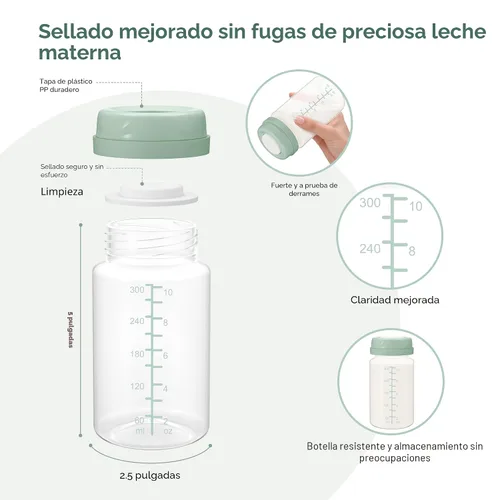 Miniatura 4 de Botella de almacenamiento de leche materna de 10 onzas, compatible con Momcozy Milk Cooler de 22 onzas y bombas Spectra, botellas de colección