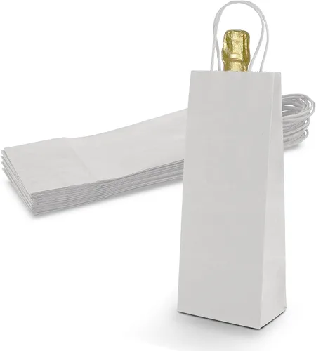 Miniatura 8 de MT Products Bolsas de vino Kraft de 5.25 x 3.25 x 13.13 pulgadas, bolsas de papel desechables con asa, paquete de 12
