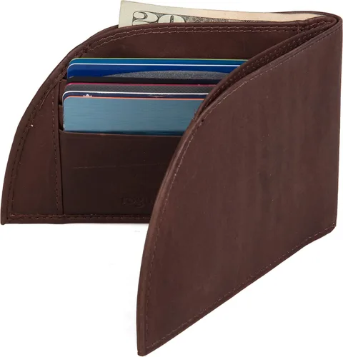 Rogue - Cartera de bolsillo frontal para hombre, hecha en Estados Unidos, piel auténtica con sección de billetes completa, capacidad para 6