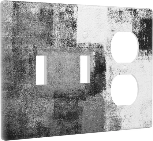 Miniatura 47 de Placa Decorativa de Pared Beige Boho de Mediados de Siglo Sol Abstracto 1-Gang Retro Años 70 Arte Geométrico Moderno con Arco Eléctrico Interruptor