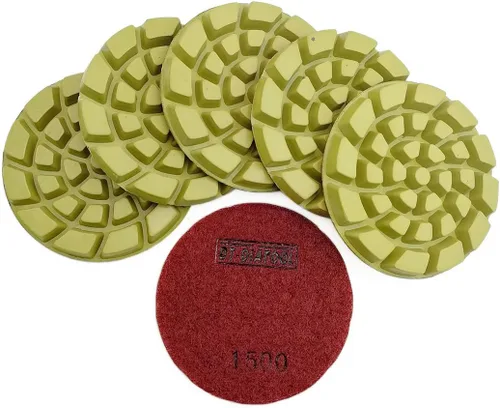 Miniatura 17 de DT-DIATOOL Almohadillas de pulido de diamante para piso, resina de terrazo, diámetro del suelo, grano de 4 pulgadas, 800 unidades, 6