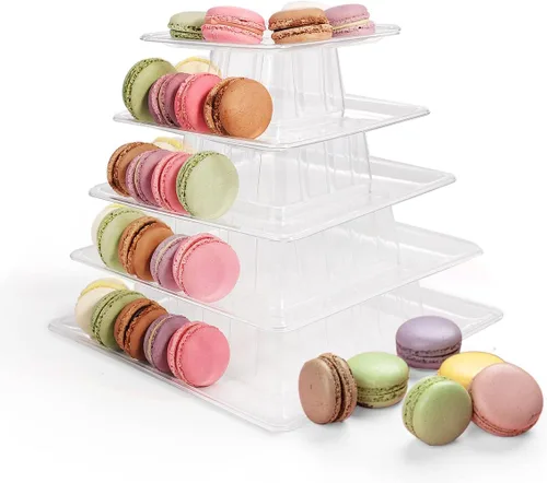 Miniatura 11 de Soporte redondo de 3 niveles para cupcakes, soporte de torre de acrílico para pasteles, estante de exhibición de macarons, galletas, dulces, bufé