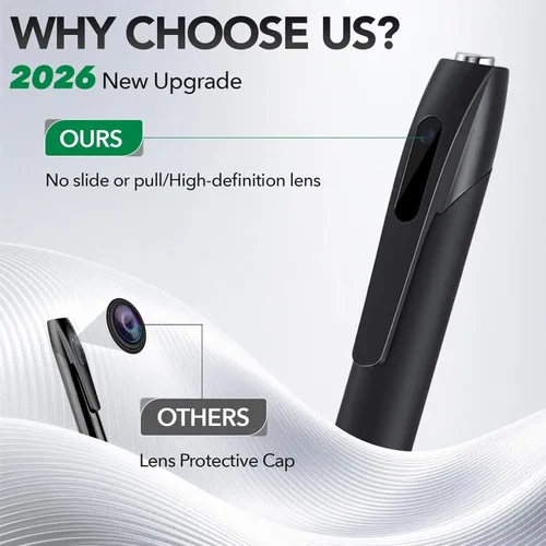 Miniatura 2 de Mini bolígrafo de cámara oculta con tarjeta de memoria de 64 GB, cámara de niñera pequeña HD de 1080P, bolígrafo de seguridad recargable por USB