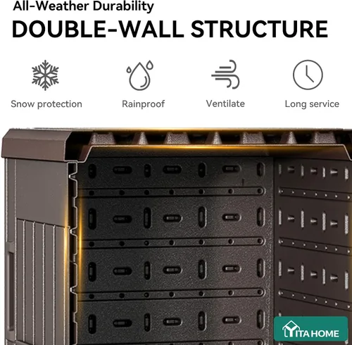Miniatura 2 de Yitahome Caja de entrega y almacenamiento de paquetes grandes de 60 galones, caja de entrega de paquetes de doble pared de resina para exteriores e