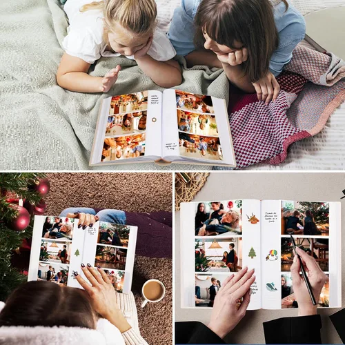 Miniatura 8 de Álbum de fotos de 4 x 6 pulgadas, 450 imágenes con espacio de escritura, cubierta de piel sintética, libro de fotos con ventana frontal para Beige
