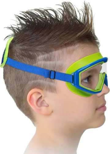 Kids Swim Goggles Age 3-8, Toddler Goggles No Hair Pull,Child Swimming Mask Fabric Strap 1 máscara infantil - Blue Dino