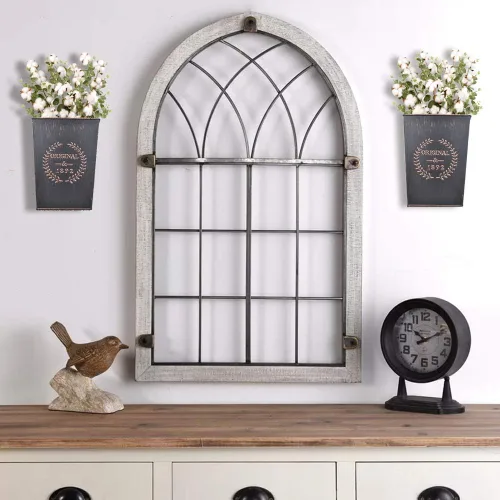 Miniatura 7 de LESEN Macetero de pared de metal rústico para colgar en el hogar, florero de pared para plantas o flores, interior o exterior, decoración de pared