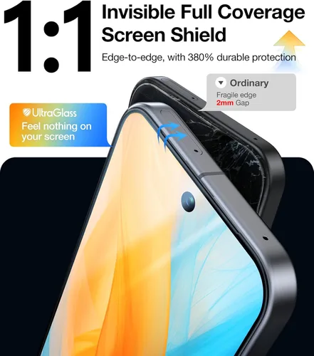 Miniatura 7 de UltraGlass UNBREAK TOP 9H+ Armor - Protector de pantalla para Google Pixel 10 Pro XL [NO.1 grado militar inastillable] Pixel 10 Pro XL vidrio