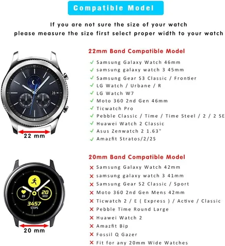 Miniatura 7 de Compatible con Samsung Galaxy Watch 1.811 in/Watch 3 1.772 in/Gear S3 Frontier/Classic/Pebble Time/Garmin Vivoactive 4/Fossil Q/HUAWEI Watch 3 Café